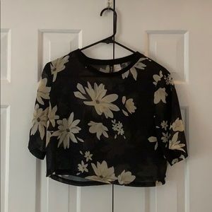 H&M Sheer Floral Crop Top